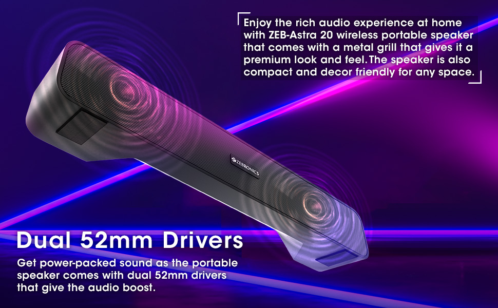 ZEBRONICS Zeb-Astra 20 Wireless BT v5.0 Portable Speaker